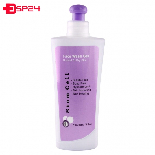 ژل شستشوی صورت استم سل مخصوص پوست نرمال تا خشک مدل Face Wash حجم 200 میلی لیتر
