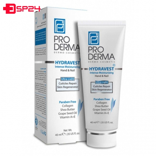 کرم مرطوب کننده دست و ناخن پرودرما مدل HYDRAVEST حجم 40 میلی لیتر