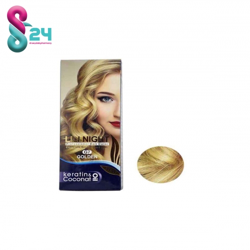 کیت رنگ مو لی لی نایت شماره G7 رنگ طلایی  120 میلی لیتر