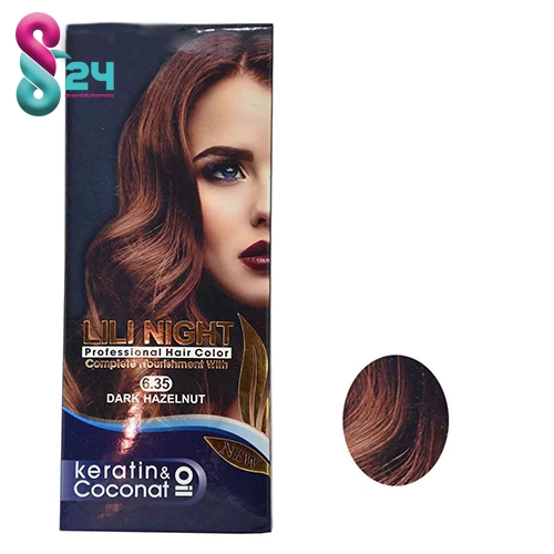 کیت, رنگ مو, لی لی نایت, شماره 6,.35 مدل  رنگ فندقی تیره 120 میلی لیتر