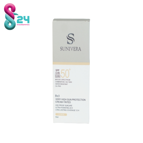 کرم ضد آفتاب رنگی پوست چرب و مختلط ۱٫۵ بژ سانیورا spf50