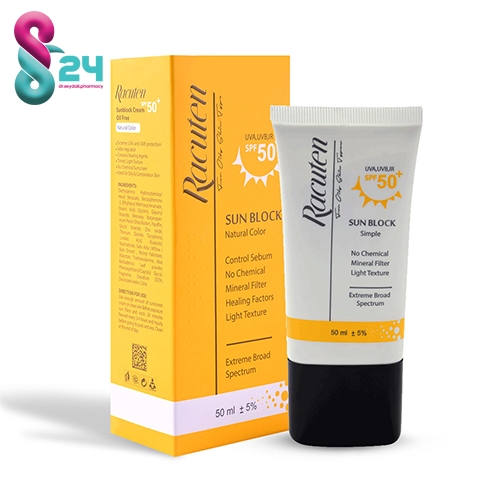 کرم ضد آفتاب رنگی و آب رسان راکوتن (SPF50)