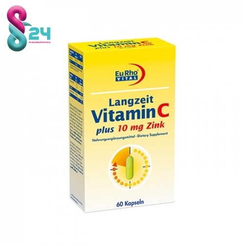کپسول ویتامین C و 10 میلی گرم زینک یورو ویتال  60 عدد