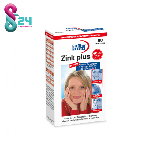 کپسول زینک پلاس ۱۰ میلی گرمی یوروویتال ۶۰ عدد