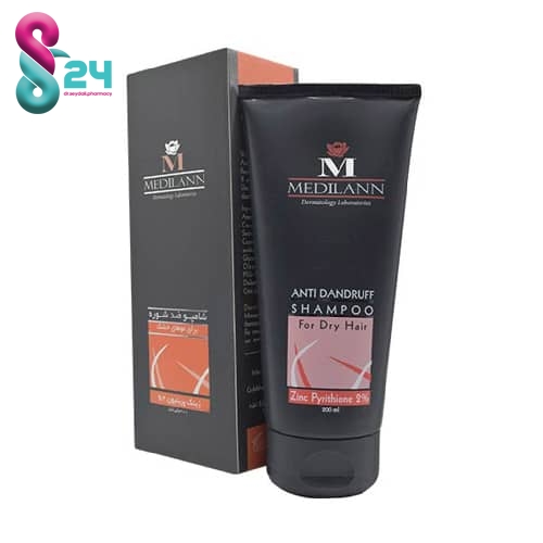 شامپو ضد شوره مدیلن مناسب موی خشک حجم 200 میلی لیتر ( Anti Dandruff Shampoo For Dry Hair Medilann )