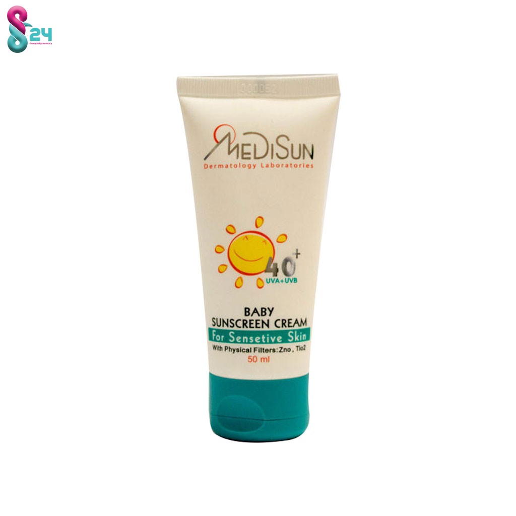 کرم ضد آفتاب کودک مدیسان +SPF40 مناسب پوست حساس 50 میلی لیتر