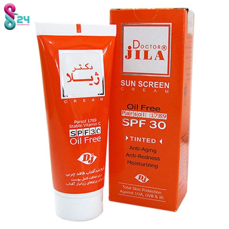 کرم ضد آفتاب رنگی SPF30 فاقد چربی دکترژیلا 65 گرم  بژ تیره