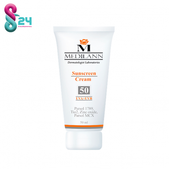 کرم ضد آفتاب رنگی SPF50 مدیلن مناسب پوست های معمولی و خشک ۵۰ میلی لیتر