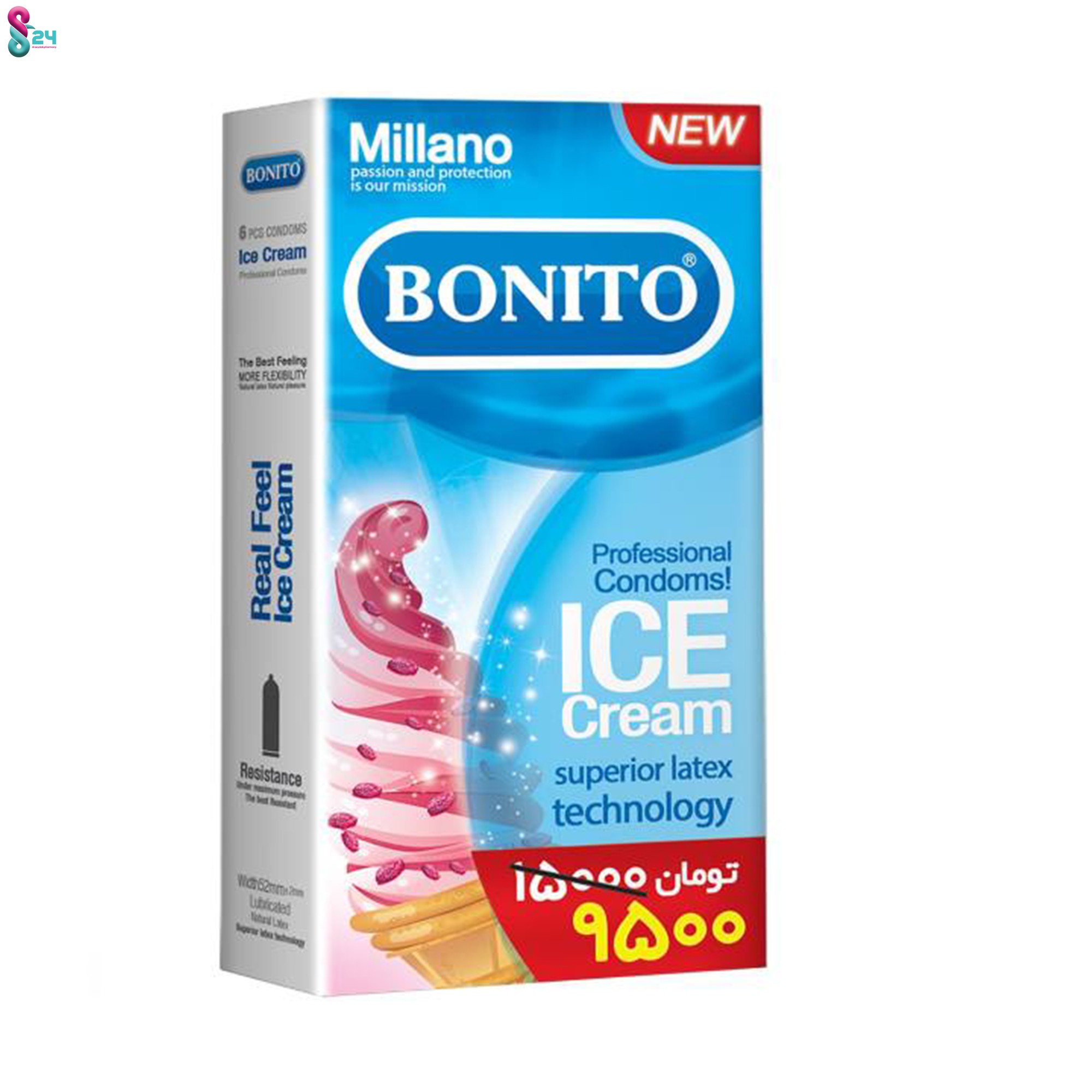 کاندوم بونیتو مدل Ice Cream بسته 6 عدد